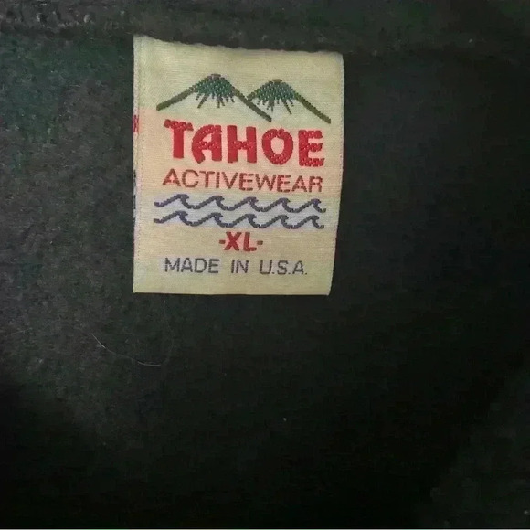Vintage Tahoe Activewear Mens XL Made In USA Fleece Full Zip Navy Vest Tahoe - Picture 2 of 7